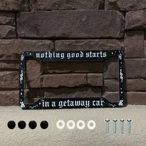 License Plate Frame for Car, Car Plate Frame with Screws for Standard Us Canada License Plate Holder, Stainless Steel Car Accessories 12x6 Inch