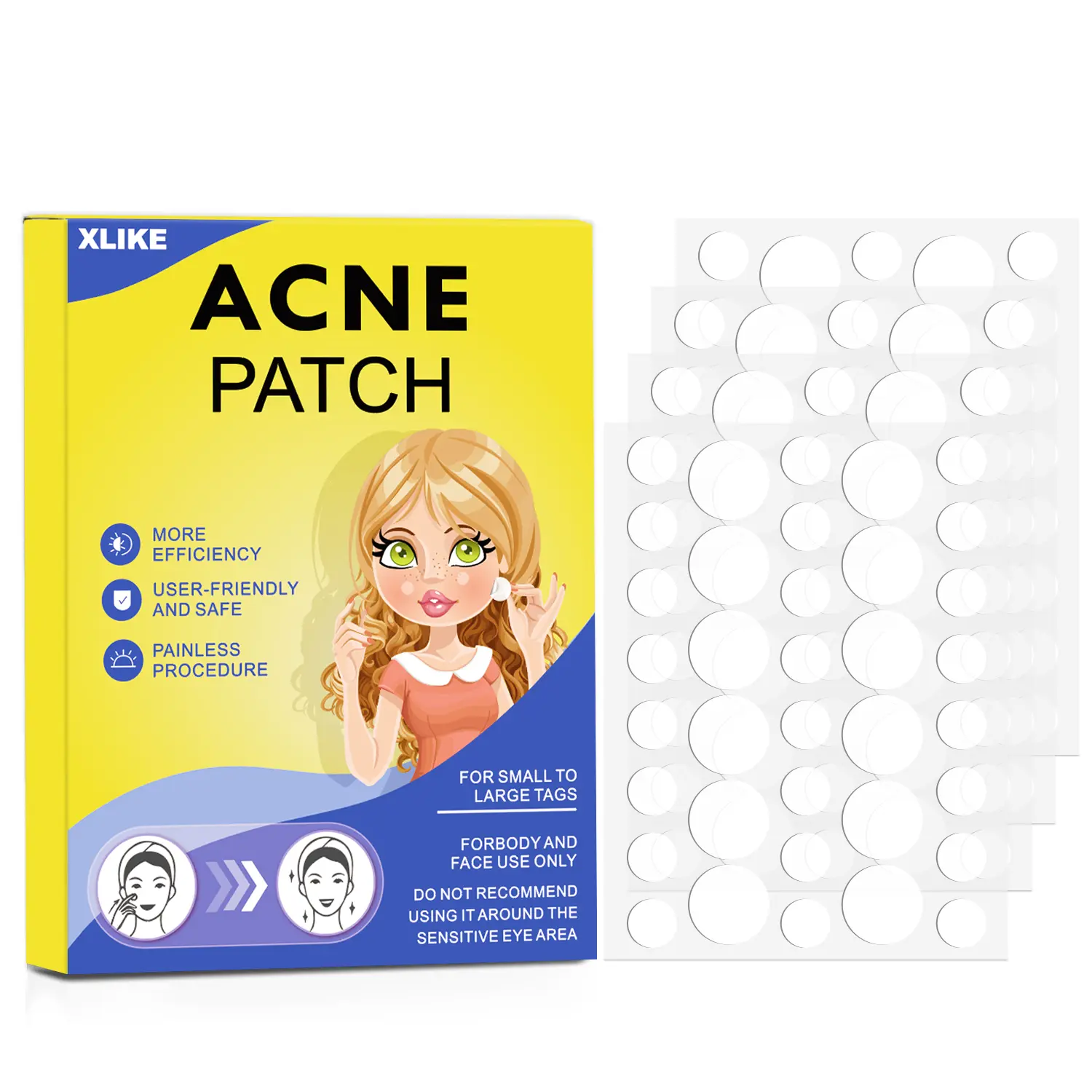 Facial Acne Patch (432 patches), Facial Skin Care Invisible Patch, Water Colloidal Material, Ultra Thin, Used for Cleaning and Covering, Acne Patch and Acne Stickers - Acne Patch - Acne Patch - Flaw Patch