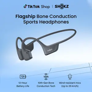 SHOKZ OpenRun Pro 2 - Open-Ear, Bone Conduction Sport Headphones - Sweat Resistant, Workout Headphones with Deep Bass and Smart Mic