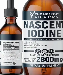 Nascent Iodine Supplement | 2800mcg | Potassium Iodide | Iodine Drops | 100% Vegan | Clear Color | Large 2oz