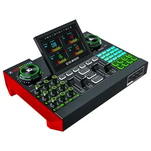 Tenlamp G10 Portable USB Bluetooth DJ Mixer - Multi-Functional Audio Controller with Customizable Sound Effects, Independent Reverb, Treble & Bass Adjustment, Plug-and-Play Sound Card for Live Streaming Beginners