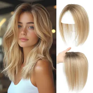 Human Hair Topper for Women with Thinning Hair – Hair Extensions Human Hair, Real 100% Clip In Topper with Baby Hair for Wide Part & Gray Coverage, Lightweight Natural Daily Wear, Heat Stylable & Dyeable, 10/14 Inch | Yetta Beauty