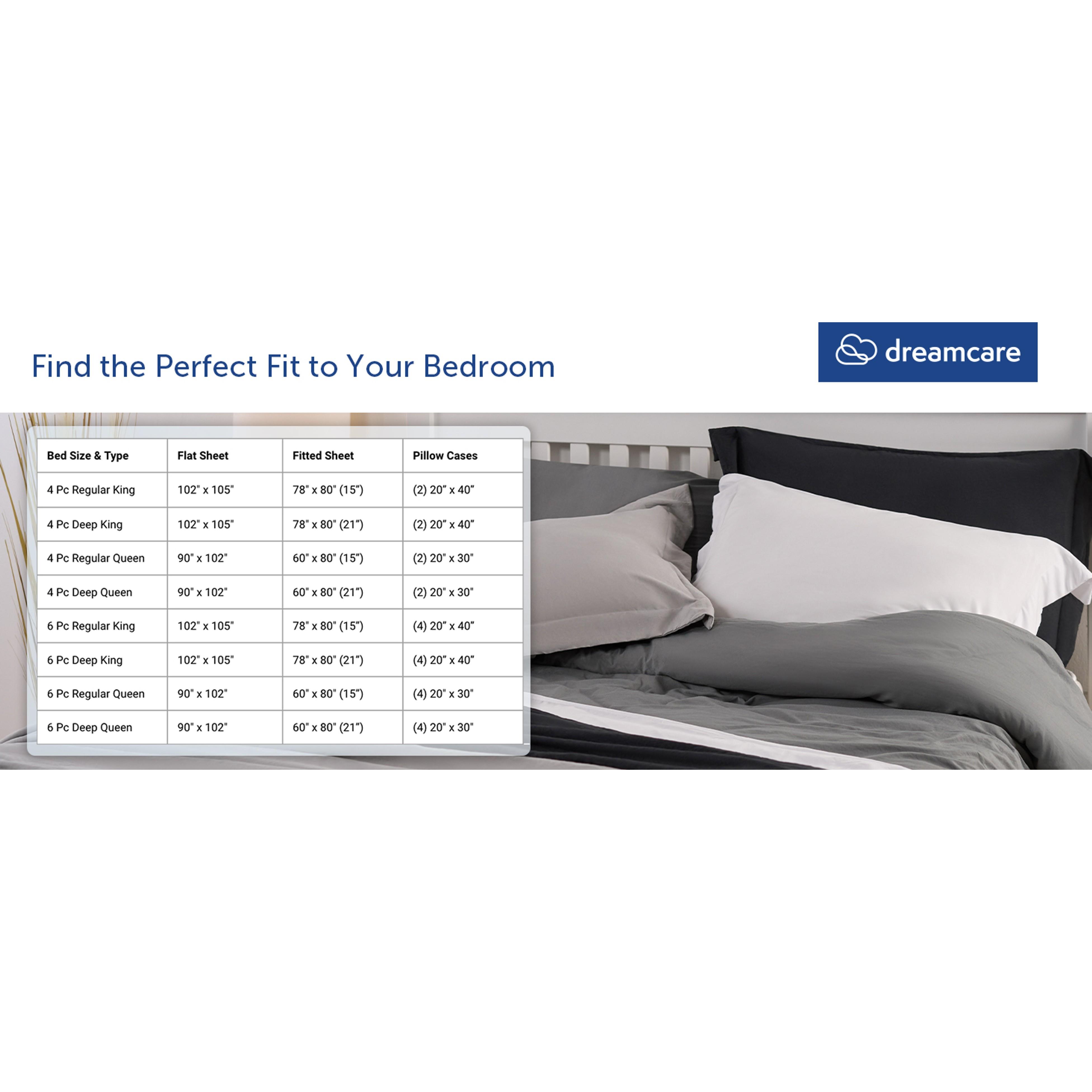 DREAMCARE California King Sheet Sets - 6 pcs Breathable Cooling Bed Sheets - up to 21" Extra Deep Cal King Sheets with Side Pockets - Extra Soft 100% Brushed Hypoallergenic Hotel Luxury Bedding Brgndy