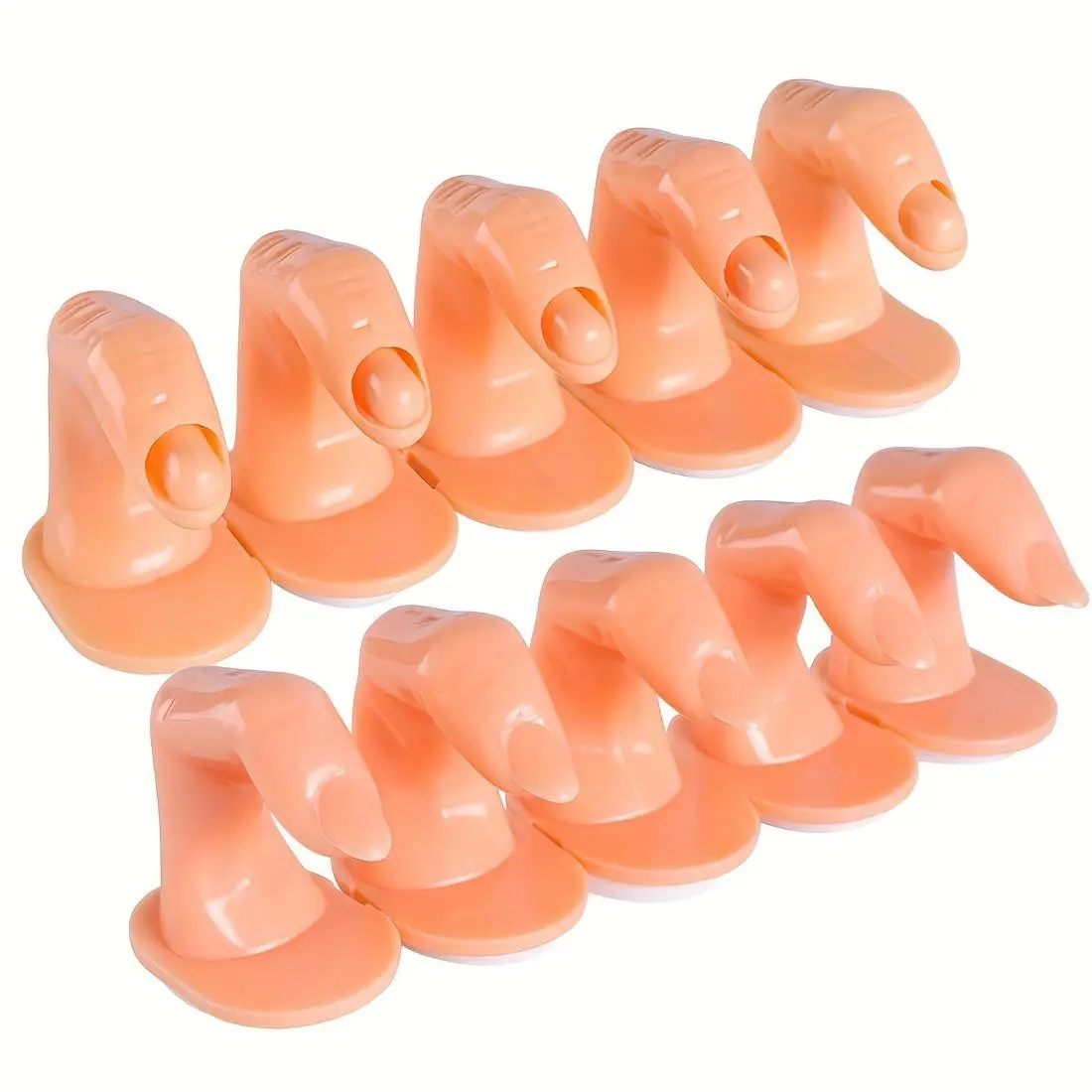 10 Piece Finger Nail Art Practice Fingers, Plastic Manicure Practice Nail Training Display Tools for Professional and DIY Use, Perfect for Artists and Enthusiasts
