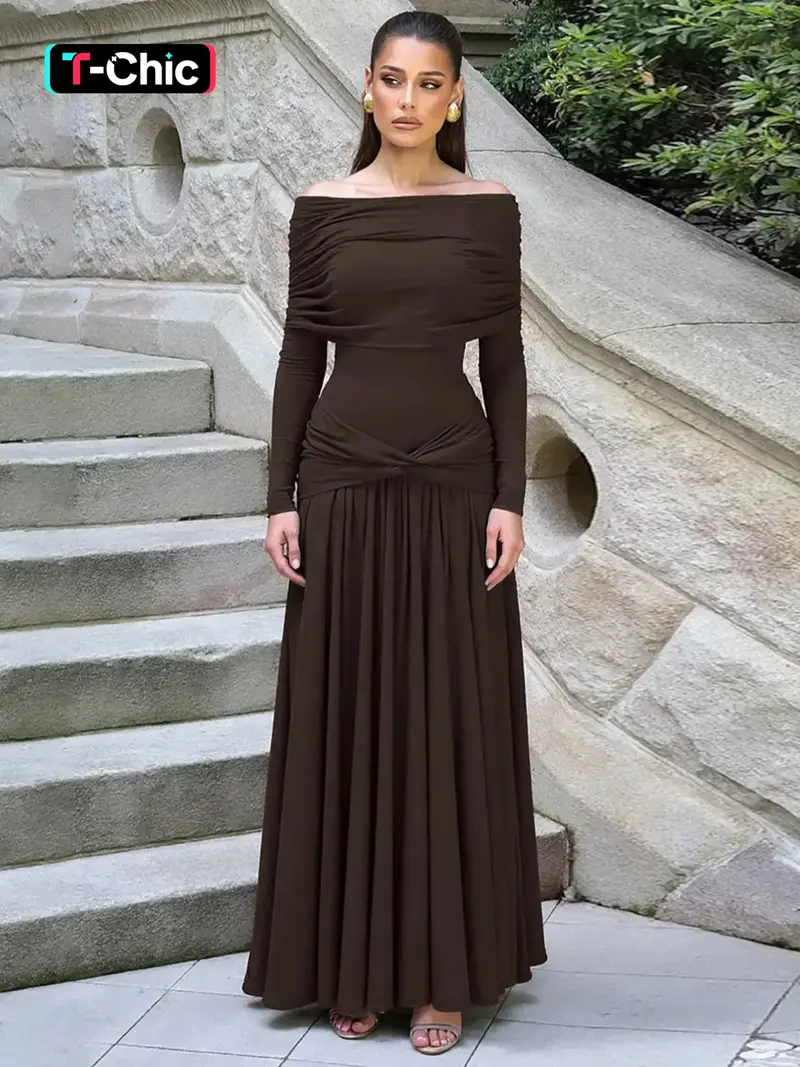Brown winter long sleeve dress - TikTok Shop Brown winter long sleeve dress - TikTok Shop