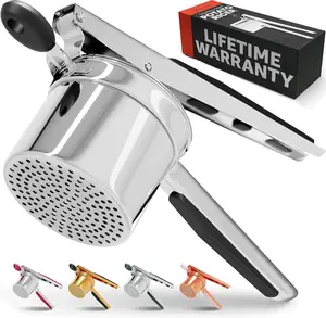 Large 15oz Potato Ricer, Heavy Duty Stainless Steel Potato Masher and Ricer Kitchen Tool, Press and Mash Kitchen Gadget For Perfect Mashed Potatoes - Everytime
