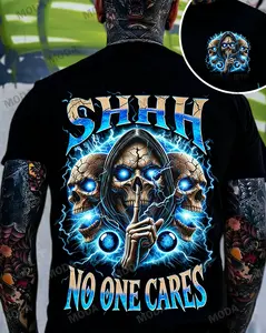 Chaosmoda Generation X Shhh No One Cares Custom Year Skull T-shirt