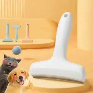 Dog & Cat V-Tooth Deshedding Comb - Curved Blade Tool to Remove Loose Hair, Tangles & Undercoat, Comfortable Shedding Grooming Random color