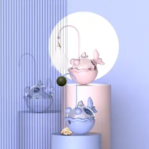Playful Cat Stick Feather Bell Cat Mint Ball Food Dispenser Tumbler Cat Toy C1000