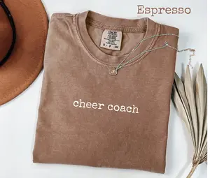 Comfort Colors® Cheer Coach T-Shirt, Bold Team Leader Tee for Women or Men, Cheerleading Staff Graphic Shirt, Gift for Cheer Coaches