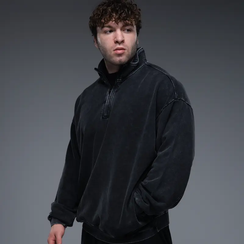 EKKO Oversized Terry Cotton Quarter Zip 100% Cotton