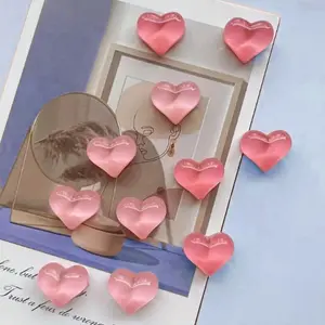 10pcs 3D Crystal Heart Refrigerator Magnets, Creative DIY Home Decor, Perfect for Personalizing Your Refrigerator Surface