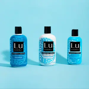 Lu Control Collection 3-Piece Anti-Frizz Hair Set - 12oz Shampoo, 12oz Conditioner, 8oz Styling Cream (Total 32 oz)