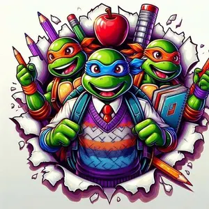 5D DIY Full Diamond Round Diamond Painting - Diamond Art Kit Ninja Turtle Mosaic, Canvas - DIY Decorative Painting, Home Wall Decor, Suitable for Halloween and Christmas, Birthday and Anniversary Gifts