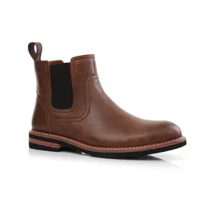 Polar Fox Duncan classic plain-toe bulk chelsea boots, in Walnut Brown, Men's Size 6.5 - 13