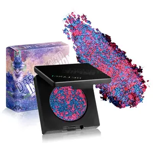 Delanci Dark blue + purple + light rose pink Dreamland Duo Chrome Eyeshadow Palette Highly Pigmented Shades for Creative, Playable Makeup - Bold, Eye-Catching Looks for Makeup Enthusiasts eye  gloss Powder Cosmetic