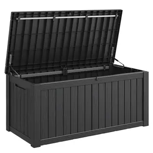 120 Gallon Large Outdoor Deck Box | Waterproof Resin Storage for Garden, Patio, Poolside – Lockable & Easy to Assemble-Best Christmas Gifts.