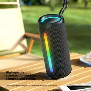 Premium wireless Bluetooth speaker for outdoor use, waterproof and portable with RGB light and ultra-heavy bass amplifier
