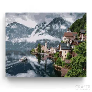 Crafts by Numbers Paint by Numbers Kit - Austrian Alps Town Design