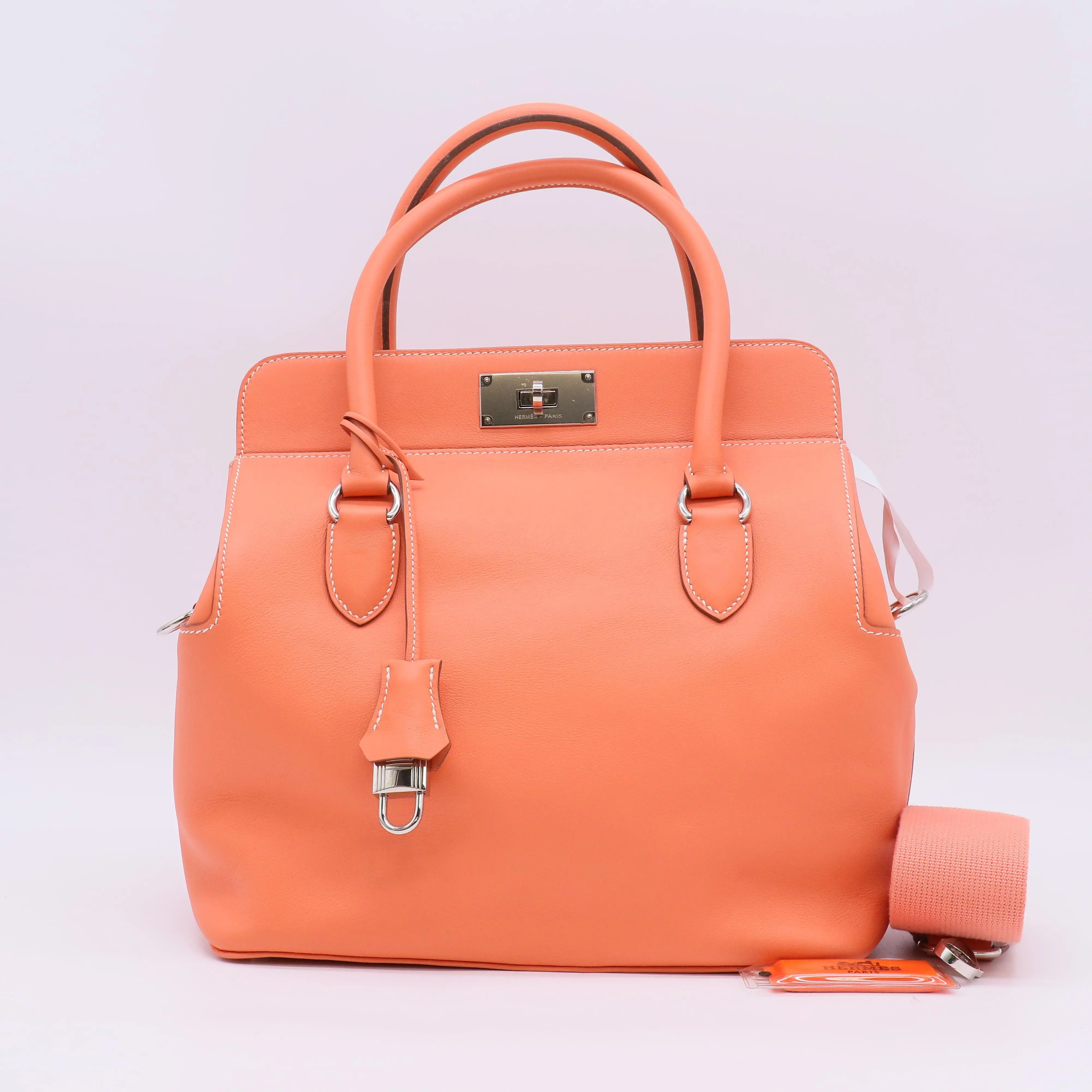 Pre-owned HERMÈS Leather Small Leather Goods Hermes Swift Toolbox 26 Crevette twins B23729
