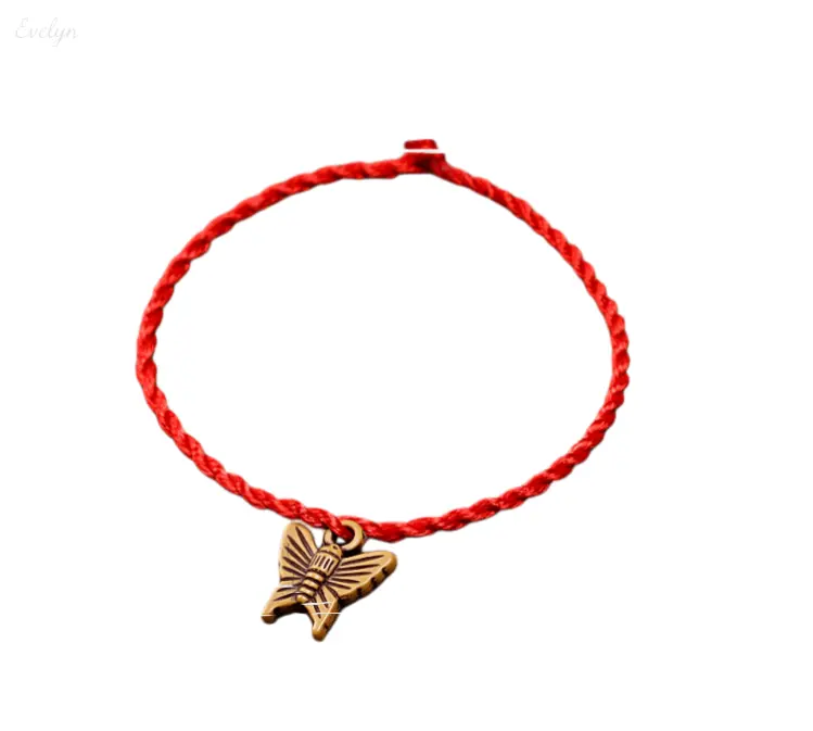 Forest-Themed Red String Bracelet, Animal & Leaf Charm Jewelry, Adjustable Braided Cord Bracelet for Women, Boho & Spiritual Style