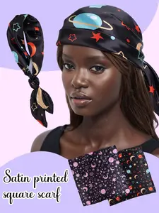 Soft Comfortable Star Pattern Square Scarf, Versatile Headscarf and Warm Silk Scarf for All, Stylish Accessories and Gifts