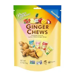 Prince of Peace Ginger Chews Assorted Flavors, 2.2 lb. (Mango, Blood Orange, Pineapple Coconut, Lychee) Candied Ginger – Candy Pack – Ginger Chews Candy - Gluten Free