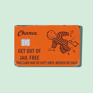 Jail Free Card Credit Card Sticker Debit Skin Decal Cover Waterproof Vinyl Easy To Apply