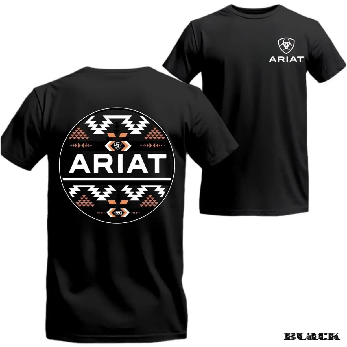 Ariat T-shirt - Unique Tribal Design Highlighting Western Style And Adventure, Perfect For Casual Wear, Suitable For Men And Women, Perfect Gift