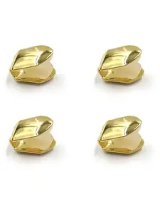 4-Pack Hiphop Retainer, 14k Gold Plated Copper, Punk Style, Perfect for Music Festivals, Parties, Halloween, Fashion Bloggers, Gift Idea,Gift for him