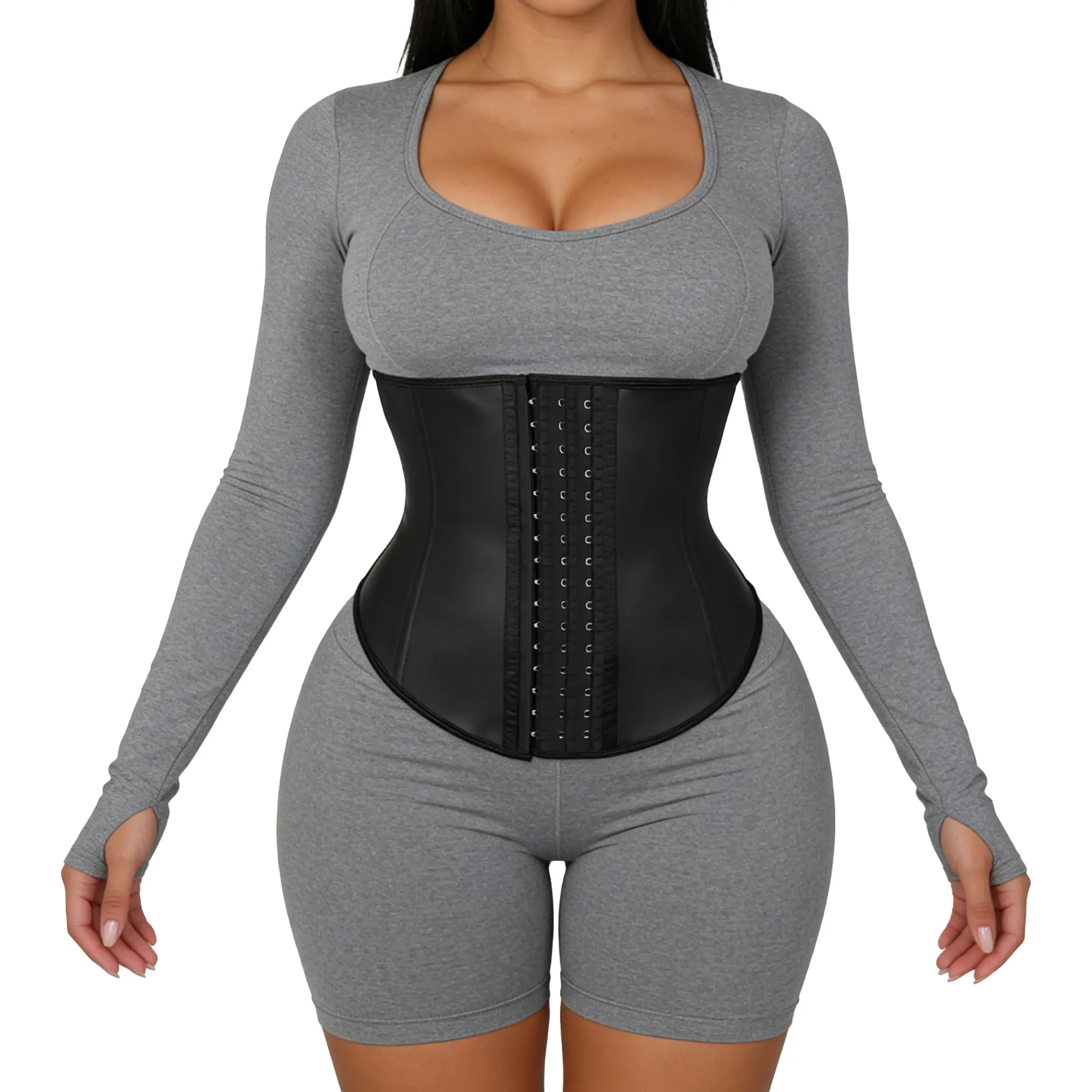 Women's Latex Waist Shapewear Corset - Tummy Control Compression Activewear, Casual Athletic Sports Clothes for Gym Workout