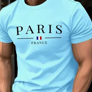 Summer Men's T-shirt 3D Letter Pattern Printing