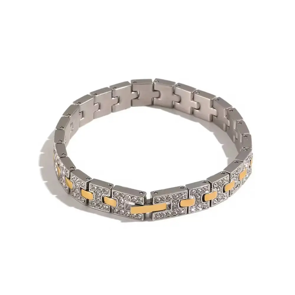 Sloane CZ Link Watch Bracelet Water Resistant