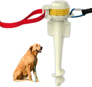 Diggo Dog Stake Beach Anchor - Dog Beach Essentials for All Dog Sizes - Unique 360° Head Rotating Combination, Umbrella Sand Anchor
