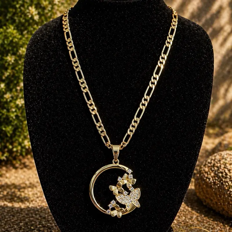 14K Cadena Fígaro con Dije Mariosa