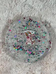 Teacher Dab – Teachercorn, Unicorn Resin Coaster (Single) Funny Sayings Coffee Tableware