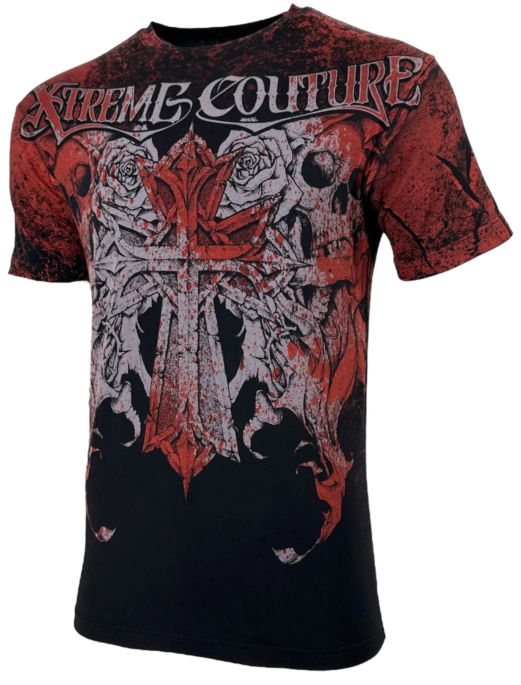 Xtreme Couture Men's Gothic Biker Graphic Print T-Shirt | 100% Cotton Short Sleeve Crew Neck