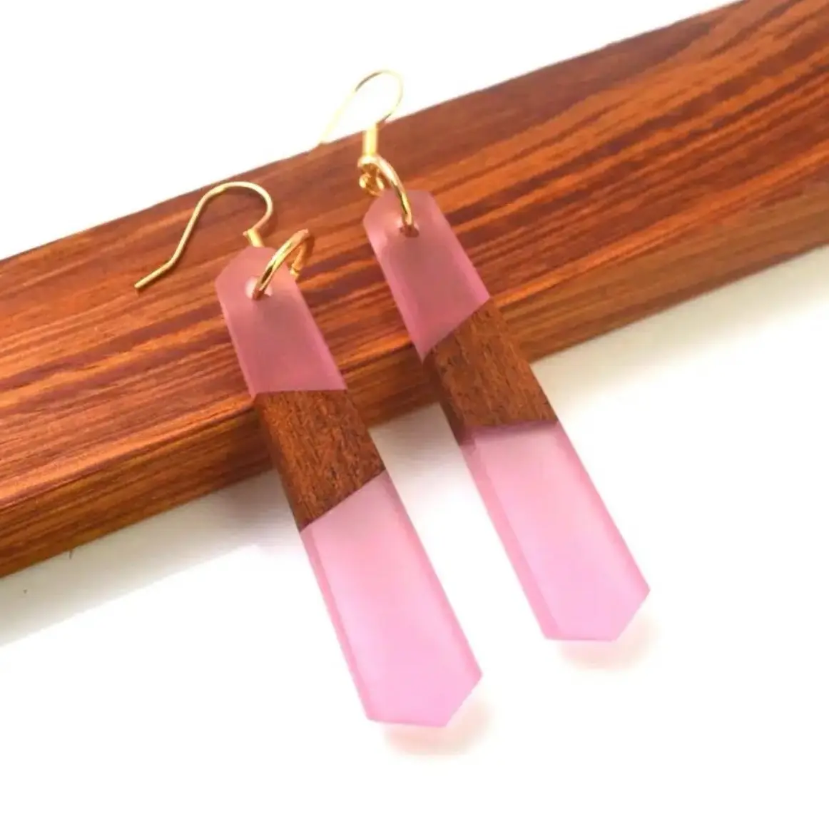 epoxy resin earrings, wood resin fashion earring female gifts jewelry Female Ethnic Elegant Casual