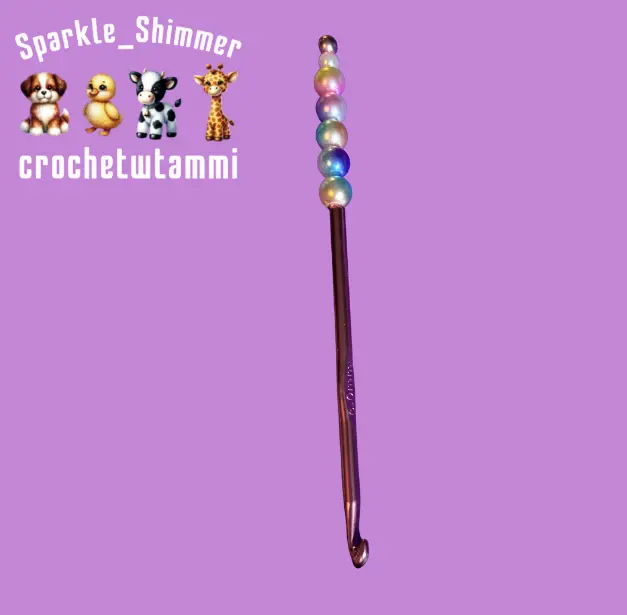 Sparkle & Shimmer Mermaid Beaded 6mm Crochet Hook Perfect for Amigurumi Crafting Tools