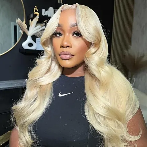 Hot Star 613 Blonde 13x6 HD Transparent Lace Frontal Human Hair 180 Density Wigs Body Wave and Straight PrePlucked Wigs for Women