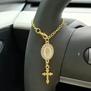 Steering Wheel Rosary Charm Accessory - Rosary CarCharm Accessory-Car Accessory Charms-CarDecor - -Unique Trendy Gift - Car Interior Decor