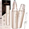 2-in-1 Rechargeable Facial & Eyebrow Hair Remover for Women – Painless Electric Face Shaver for Eyebrows, Lips, and Peach Fuzz with LED Light