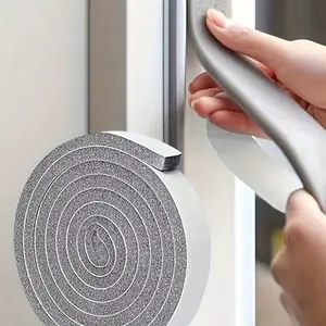 4 Meter Polyurethane Foam Door Window Seal Strip, Self-Adhesive Windproof Strips, Sound Insulation Gap Sealing, Dust Proof for Plastic and Steel Sliding Windows