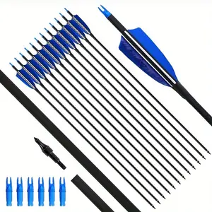 12PCS High-Carbon Fiber Archery Arrows Set - 4 Natural Turkey Feather Fletching, 6 Nocks, Precision Target Practice for Traditional Bow, Recurve Bow & Longbow - Durable and Universal Hunting Accessory