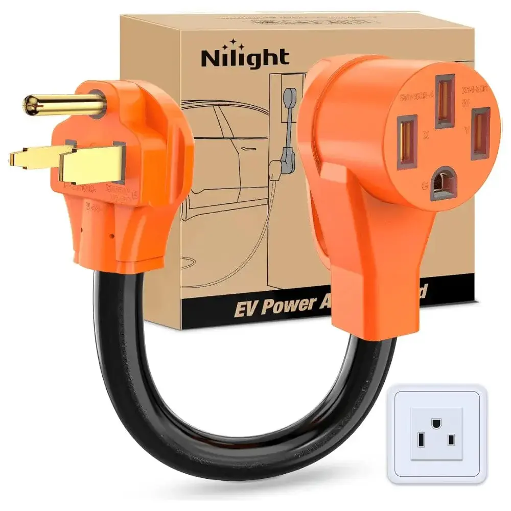 Nilight 50AMP to 50AMP 3 Prong EV Charger Adapter Cord, 50Amp Compatibility