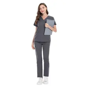 V-Neck Top and Straight Pant Scrub Set for Medical Professionals Comfortable and Stylish Uniform