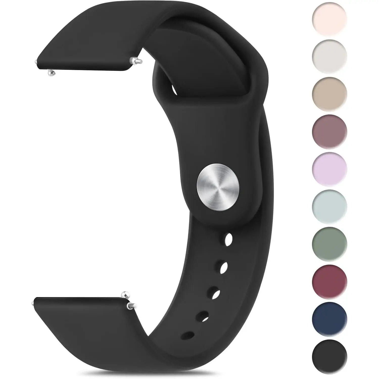 22mm Sport Silicone Replacement Watch Band for Men and Women, Quick Release Adjustable Waterproof Accessory for Smart Watches, Smart Watch