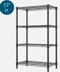 M MZG Heavy Duty 4 Tier Adjustable Metal Wire Shelves Storage Garage Rack 53"