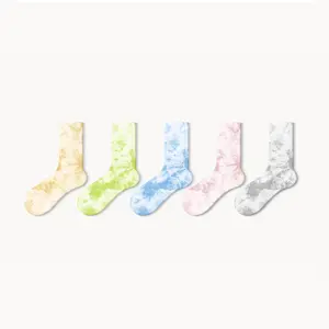 Sockibuki | Tie-Dye Crew Socks | Ideal for Stylish and Trendy Looks | 5 Pairs Box | Comfortable and Breathable with Unique Urban Design