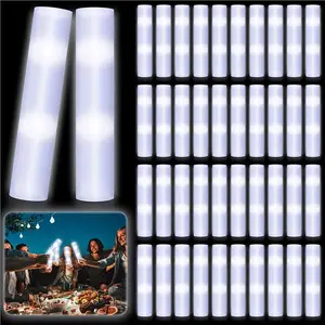 100 Pcs 8 Inch Small Glow Sticks Bulk White LED Foam Sticks With 3 Flashing Modes Light Up White Glow Sticks For Wedding Birthday Raves Concerts Camping New Year Carnival